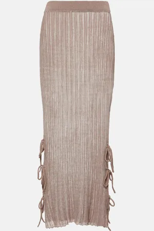 Acne Studios Ribbed-knit semi-sheer midi skirt