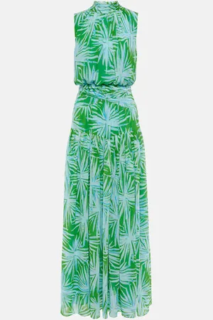 Diane von Furstenberg Menon printed draped maxi dress