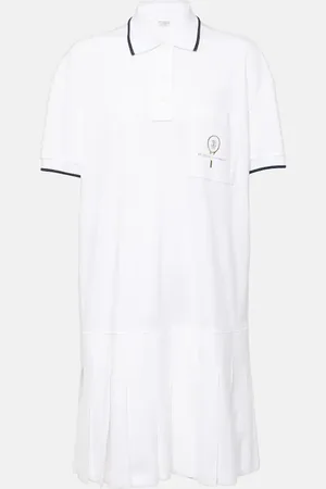 Brunello Cucinelli Pleated cotton polo dress