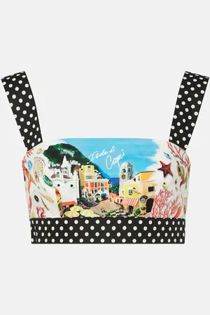 Dolce & Gabbana Capri polka-dot printed cotton bra top