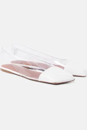 Amina Muaddi Ane Glass PVC slingback flats
