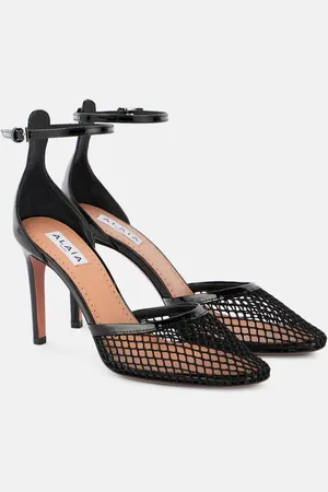 Alaïa AlaÃ¯a Leather-trimmed mesh pumps