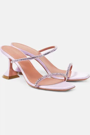 Amina Muaddi Gilda 70 embellished satin sandals