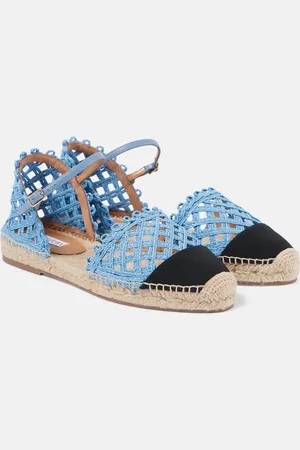 Aquazzura Sunburst raffia espadrille sandals