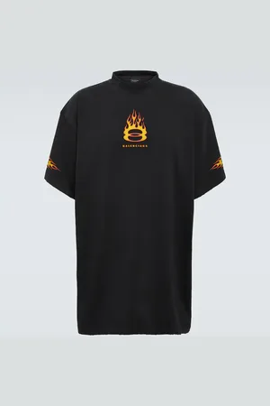 Balenciaga Oversized logo cotton jersey T-shirt