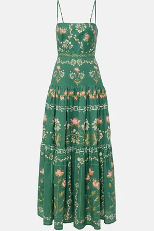 Agua by Agua Bendita Lima Esmeralda floral linen maxi dress