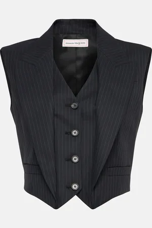 Alexander McQueen Pinstripe layered wool vest