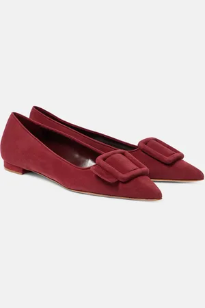 Manolo Blahnik Maysalepumpflat suede ballet flats