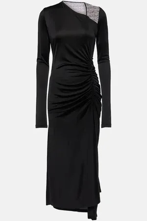 Givenchy 4G lace-trimmed jersey midi dress