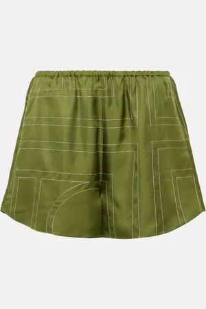 Totême Monogram silk satin pajama shorts