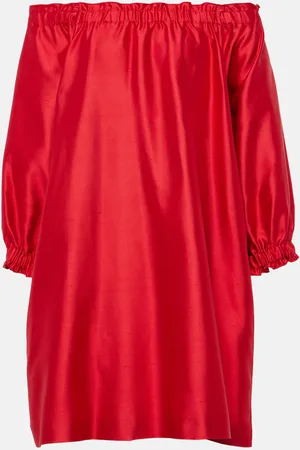 Max Mara Lepre off-shoulder silk and cotton minidress
