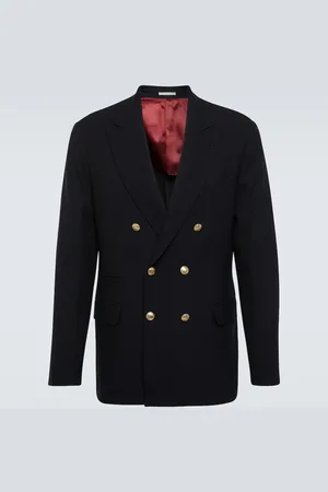 Brunello Cucinelli Double-breasted wool twill blazer