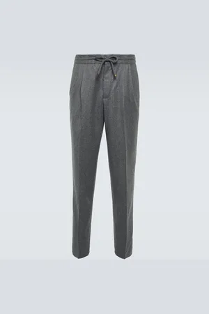 Brunello Cucinelli Virgin wool flannel tapered pants