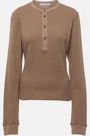Acne Studios Waffle-knit cotton Henley shirt