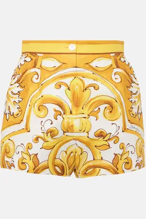 Dolce & Gabbana Majolica high-rise cotton shorts