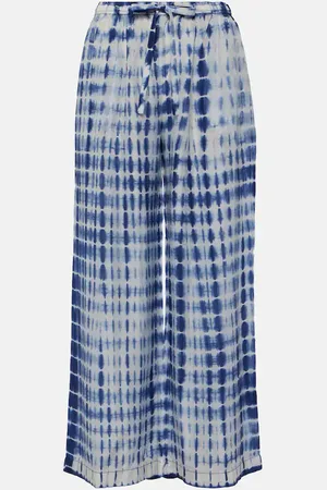 ANNA KOSTUROVA Tie-dye silk palazzo pants