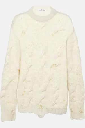 Acne Studios Kolda distressed cable-knit wool sweater