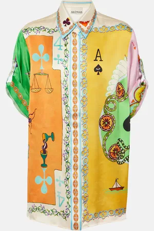 ALÉMAIS AlÃ©mais Rummy printed silk satin shirt