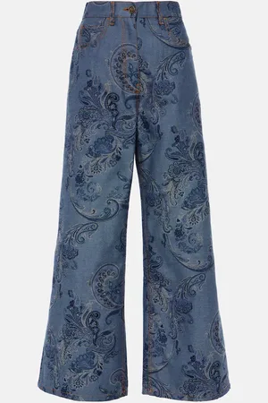 Etro Paisley jacquard wide-leg jeans