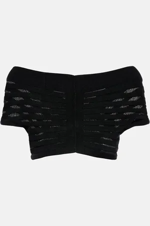 Alaïa AlaÃ¯a Knitted off-shoulder crop top