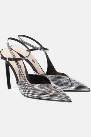 Gucci Crystal-embellished satin pumps
