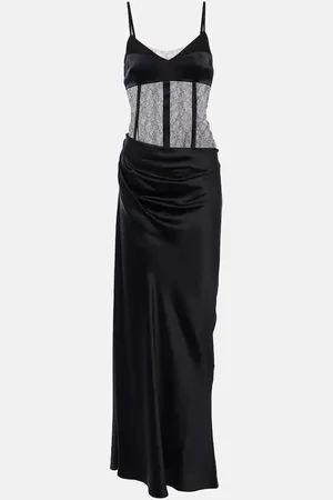 SIR Dunya draped silk satin gown