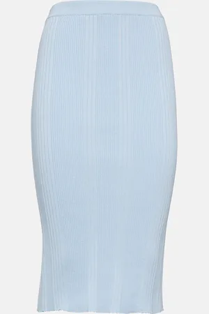 Bottega Veneta Ribbed-knit cotton midi skirt
