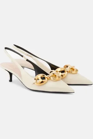 Gucci Marina patent leather slingback pumps