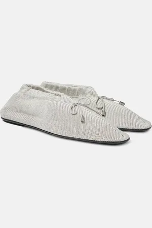 Totême Bow-detail crochet flats