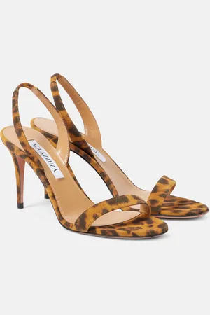 Aquazzura So Nude 85 leopard-print suede sandals