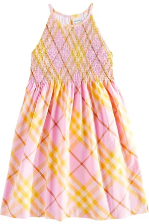 Burberry Burberry Check shirred cotton dress