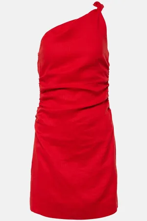 FAITHFULL THE BRAND Marga one-shoulder linen minidress