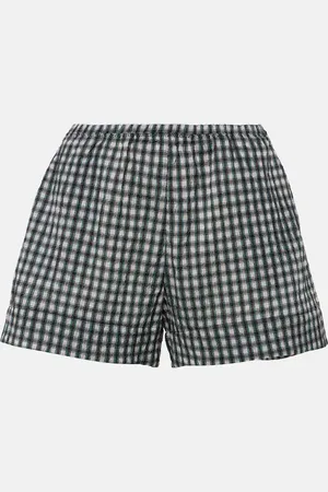 Ganni Checked seersucker shorts