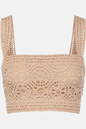 Elie saab MacramÃ© cotton-blend crop top