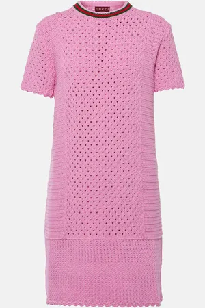 Gucci Web cotton crochet minidress