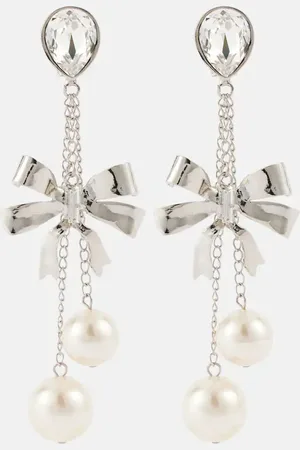 Alessandra Rich Bow-embellished clip-on earrings