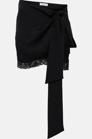 BLUMARINE Lace-trimmed draped miniskirt