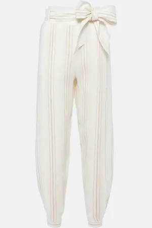 Loro Piana Gustel striped linen tapered pants