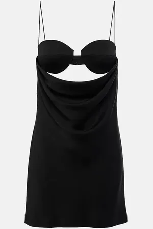 ALEX PERRY Cutout draped satin crÃªpe minidress