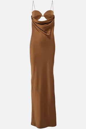 ALEX PERRY Cutout draped satin crÃªpe gown