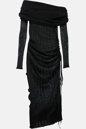 Alaïa AlaÃ¯a Draped off-shoulder maxi dress