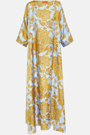La DoubleJ Muumuu printed silk twill maxi dress