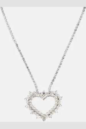 Alessandra Rich Crystal Heart embellished pendant necklace