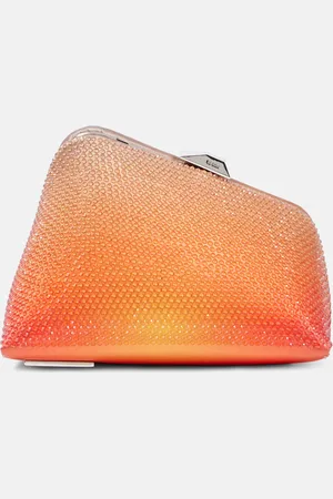 The Attico Midnight Mini embellished satin clutch