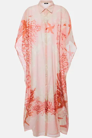 VERSACE Barocco Sea cotton and silk beach cover-up
