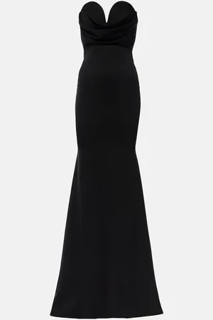 ALEX PERRY Gathered strapless satin gown