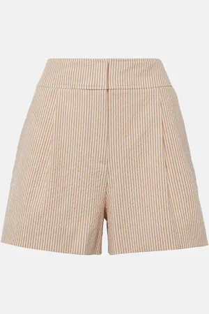 VERONICA BEARD Haina high-rise cotton seersucker shorts