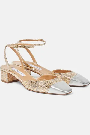Aquazzura French Flirt 35 metallic tweed pumps