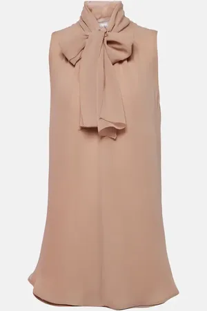 Max Mara Bow-detail silk tank top