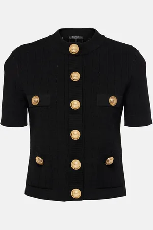 Balmain Ribbed-knit jersey cardigan